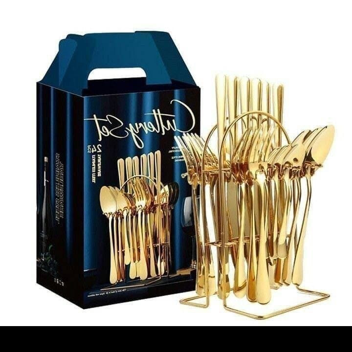 Golden Cutlery Set (24 Pcs)